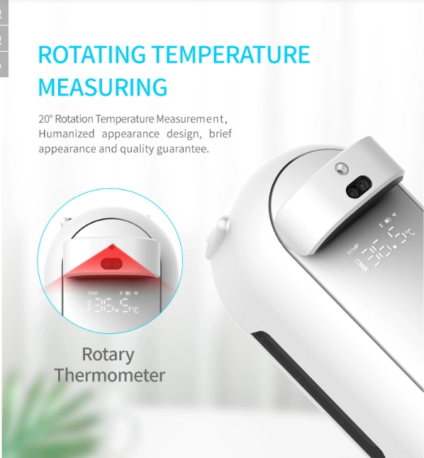 Automatic Temperature & Sanitizer Dispenser With Stand  L5 Pro Plus
