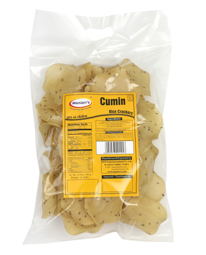 Maniarrs - Rice Crackers - Khichiya - Jeera 300gm