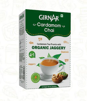 Girnar  - Premixed - Cardamom Chai with Organic Jaggery  Box of 10