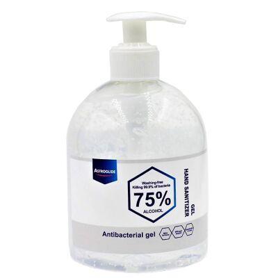 Sanitizer 500ml AstroGlide - 75% Alcohol - Kills 99.9 Germs -