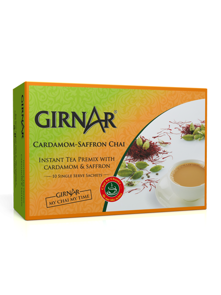 Girnar  - Premixed - Cardamom Saffron Chai - SW 140g - Pack of 10
