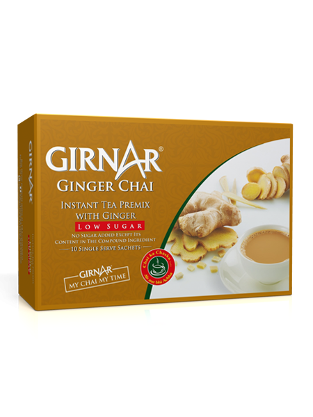 Girnar  - Premixed - Ginger Chai - LowSugar  80G  - Box of 10