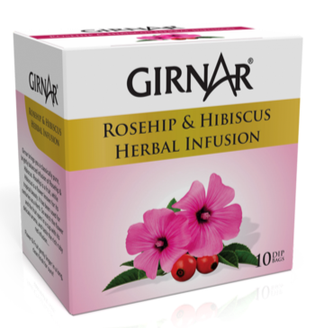 Girnar  - Infusion - Rosehip & Hibiscus Herbal Infusion  - 12g - Box of 10
