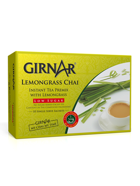 Girnar  - Premixed - Lemongrass Chai - LowSugar  80G  - Box of 10
