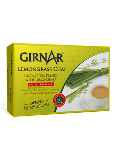 Girnar  - Premixed - Lemongrass Chai - LowSugar  80G  - Pack of 10