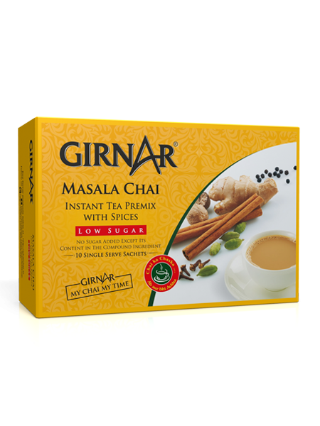 Girnar  - Premixed - Masala Chai - LowSugar  80G  - Box of 10