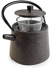 Tea Pot - Nara Black Cast Iron Pot 1200ml with Infuser