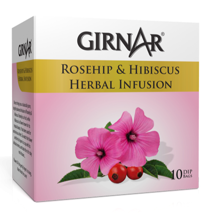Girnar  - Infusion - Rosehip & Hibiscus Herbal Infusion  - 12g - Box of 10